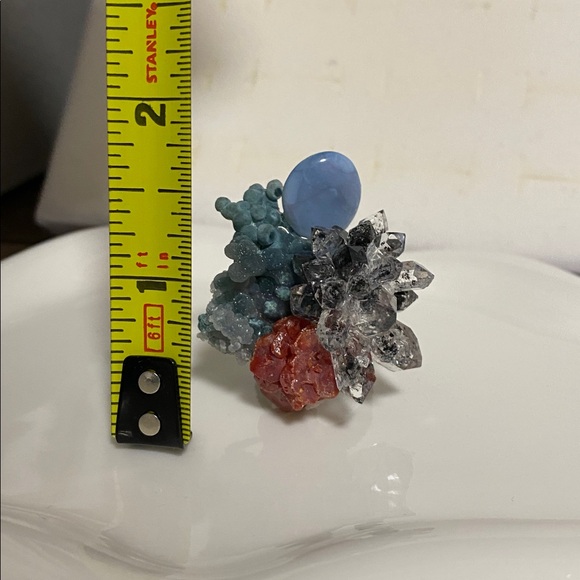 Multicolor Crystal Cluster statement ring - Picture 13 of 16